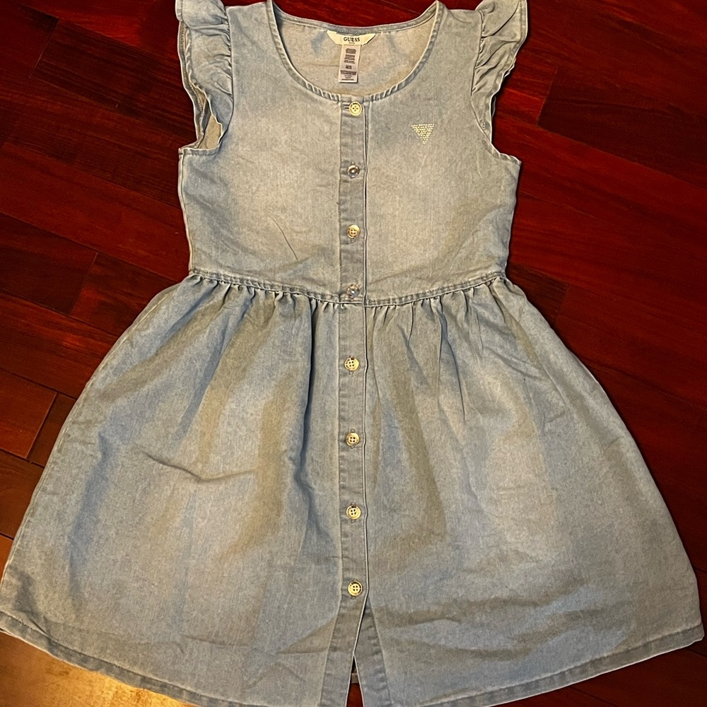 NWOT Guess Light Blue Denim Style Kids Dress